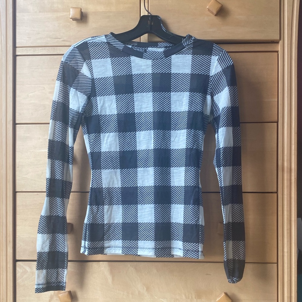 Rag and Bone Sheer Black and White Buffalo Check T